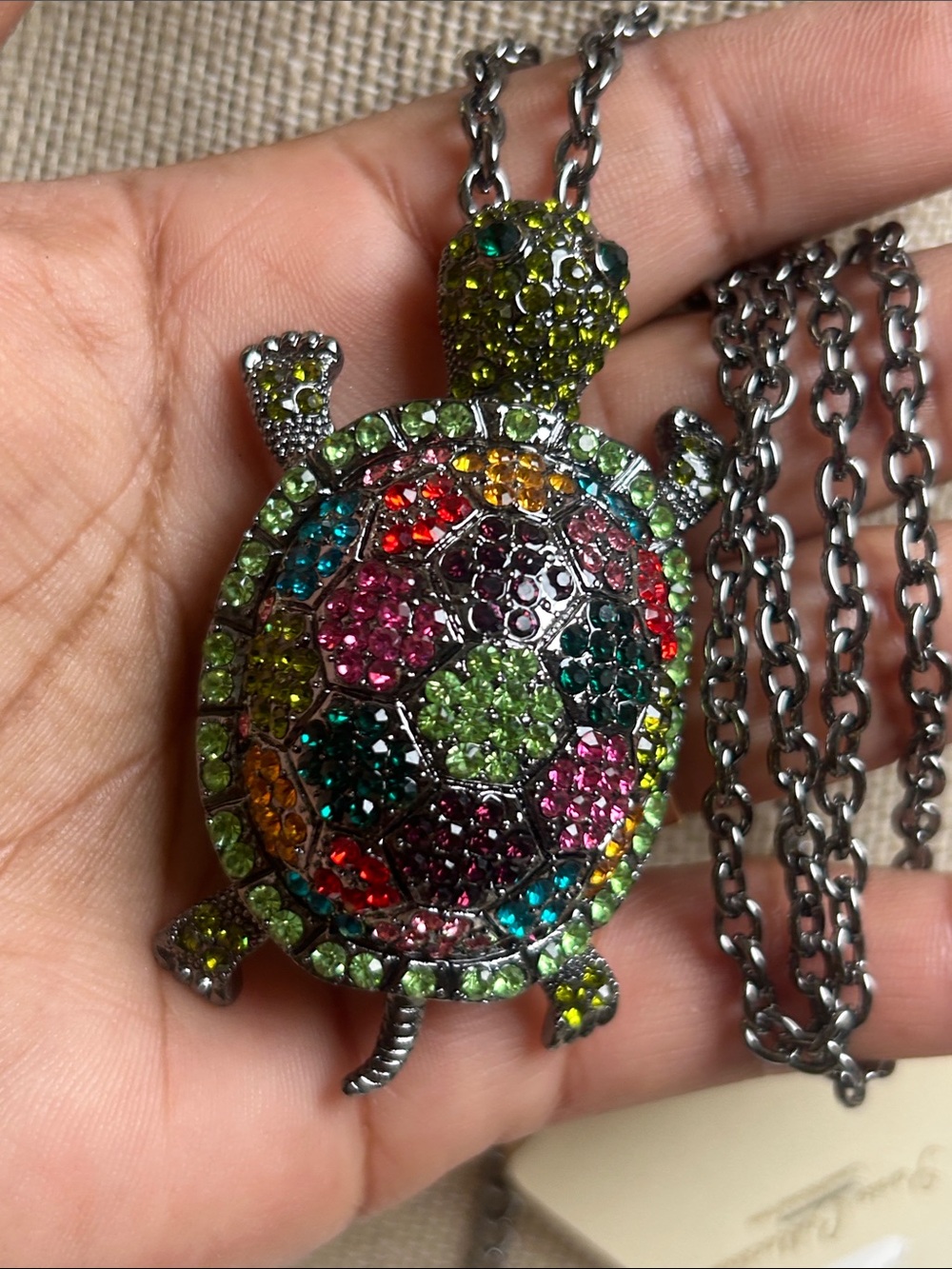 Multicolor Turtle Pendant Necklace - Women's Jewelry